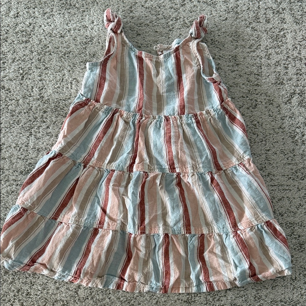Toddler Girls' Striped Tiered Summer Dress - Blue, Pink, Cream